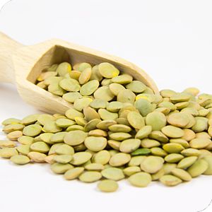 Whole green lentils